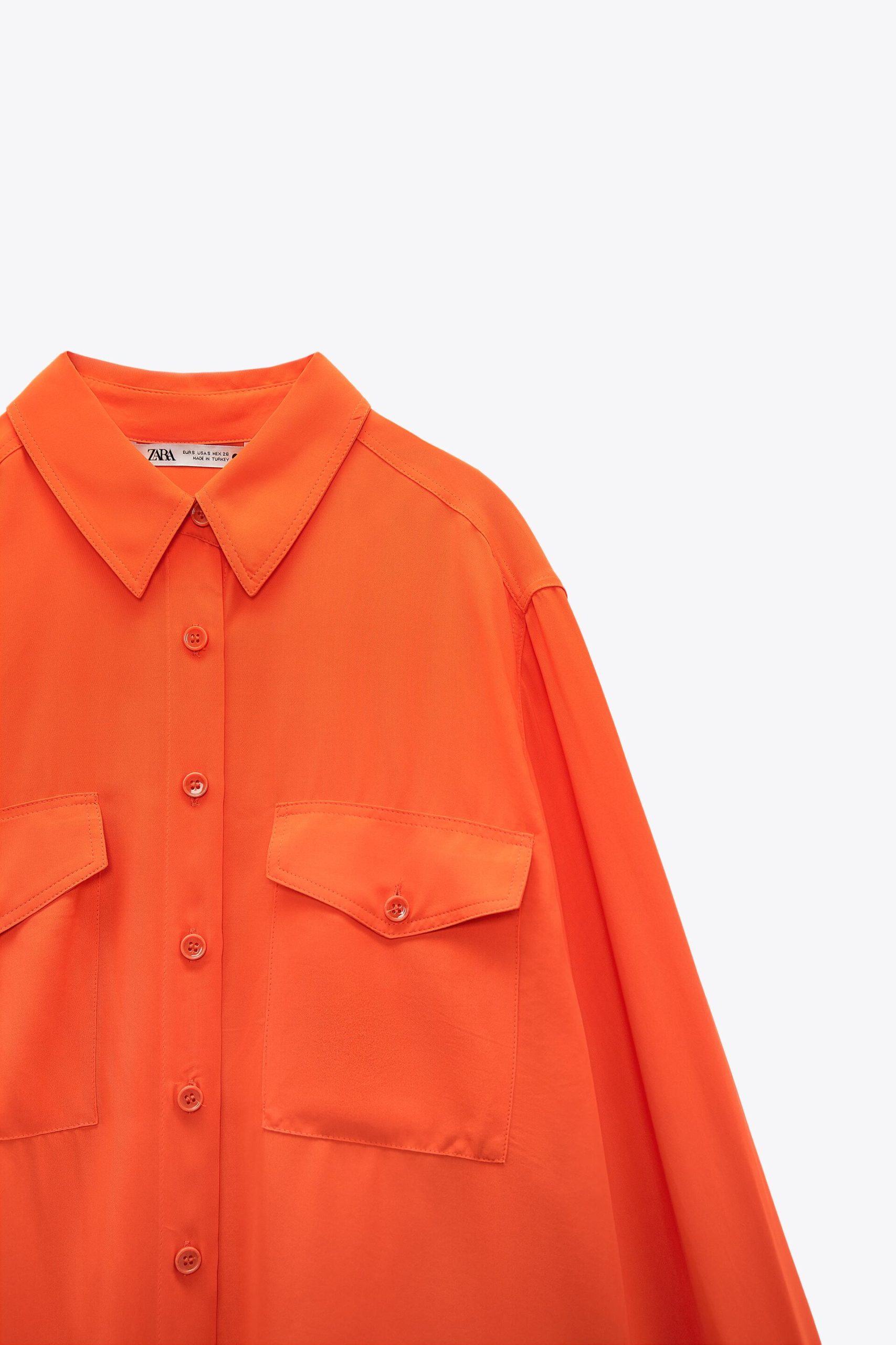 ZARA FLOWY SHIRT WITH POCKETS Pistachio