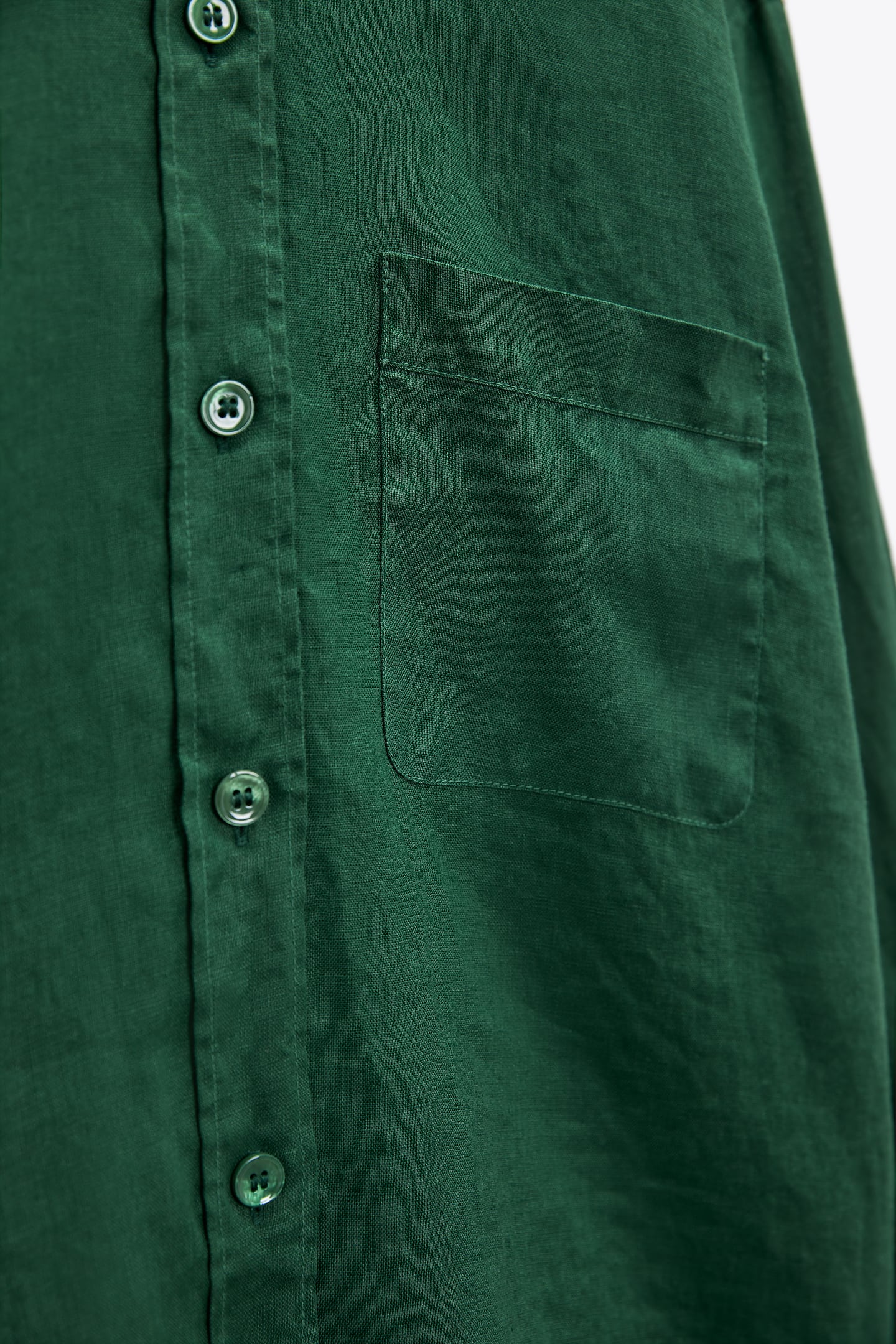 ZARA LINEN SHIRT WITH POCKET Pistachio